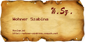 Wohner Szabina névjegykártya