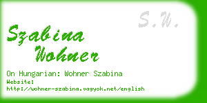 szabina wohner business card